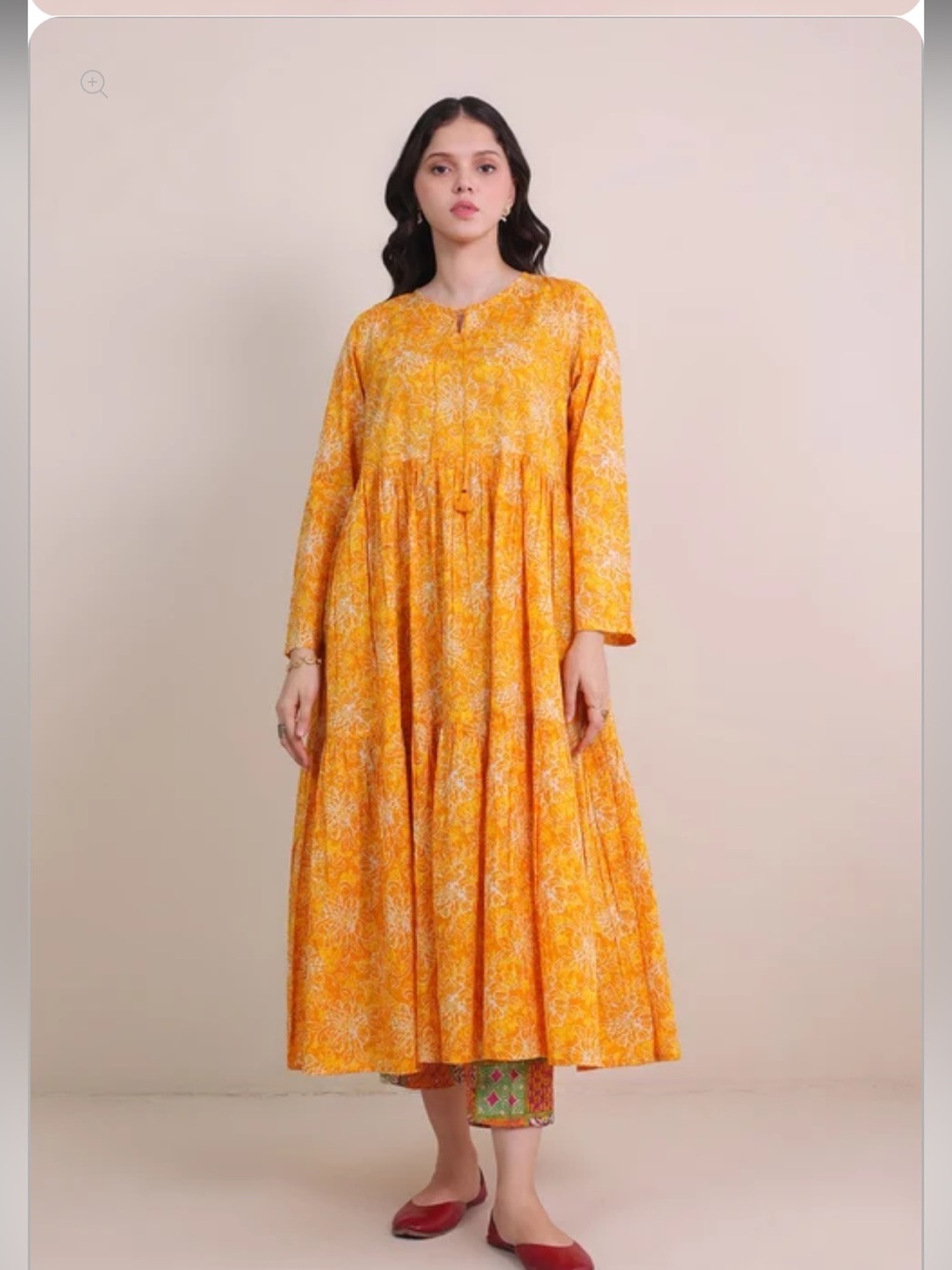 GENERATION Y Yellow Floral Long-Sleeve Maxi Dress